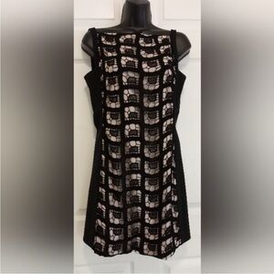 Diane Von Furstenberg Black and Silver Sheath Mini Dress